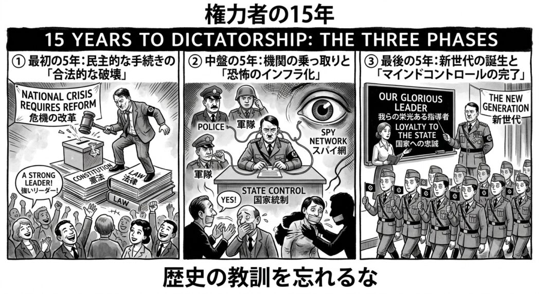 日本で独裁が始まったのは何年になるのか？