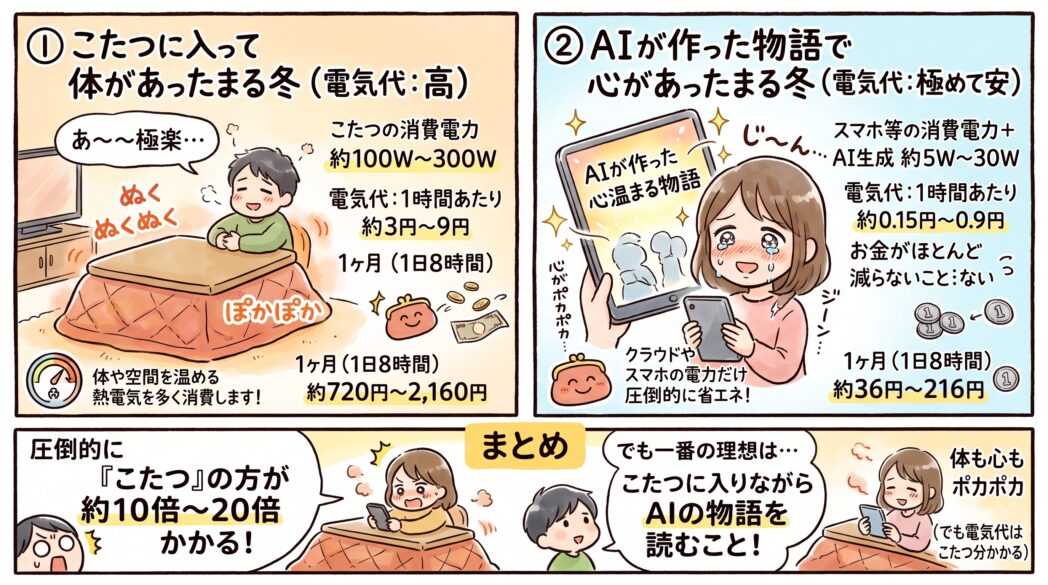 こたつとAIの電気代
